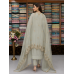 Mint Sage Taneria Silk Designer Unstitched Suit Set with Pure Chiffon Dupatta
