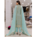 Celestial Aqua Chenon Designer Unstitched Suit Set Celestial Aqua Chenon Designer Unstitched Suit Set