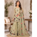 Sage Bloom Glass Organza Semi-Stitched Sharara Garara Suit Set