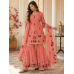 Coral Bloom Glass Organza Semi-Stitched Sharara Garara Suit Set Coral Bloom Glass Organza Semi-Stitched Sharara Garara Suit Set