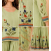 Mint Blossom Glass Organza Semi-Stitched Sharara Garara Suit Set Mint Blossom Glass Organza Semi-Stitched Sharara Garara Suit Set