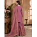 Royal Mauve Floral Glass Organza Semi-Stitched Sharara Garara Suit Set Royal Mauve Floral Glass Organza Semi-Stitched Sharara Garara Suit Set