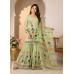 Mint Blossom Glass Organza Semi-Stitched Sharara Garara Suit Set Mint Blossom Glass Organza Semi-Stitched Sharara Garara Suit Set