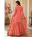 Coral Bloom Glass Organza Semi-Stitched Sharara Garara Suit Set Coral Bloom Glass Organza Semi-Stitched Sharara Garara Suit Set