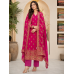 Royal Fuchsia Khaddi Designer Unstitched Suit Set with Embroidered Khaddi Dupatta