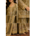 Royal Olive Shimmer Embroidered Stitched Sharara Set with Organza Dupatta Royal Olive Shimmer Embroidered Stitched Sharara Set with Organza Dupatta