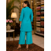 Aqua Bloom Cotton Stitched Co-Ord Set Aqua Bloom Cotton Stitched Co-Ord Set