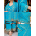 Azure Regal Chenon Unstitched Suit Set