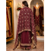 Royal Maroon Chenon Embroidered Unstitched Suit Set