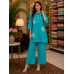 Aqua Bloom Cotton Stitched Co-Ord Set Aqua Bloom Cotton Stitched Co-Ord Set
