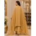 Golden Sand Luxe Organza Unstitched Suit Set