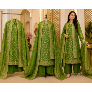 Emerald Royale Banarasi Unstitched Suit Set