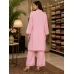 Blush Pink Cotton Heritage Stitched Co-Ord Set Blush Pink Cotton Heritage Stitched Co-Ord Set