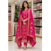 Royal Magenta Dola Silk Designer Unstitched Suit Set Royal Magenta Dola Silk Designer Unstitched Suit Set