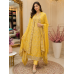 Mustard Majesty Chenon Unstitched Suit Set