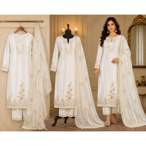 Ivory Pearl Glass Unstitched Suit Set