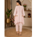Blush Bloom Embroidered Mal Cotton Stitched Co-Ord Set
