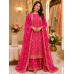 Royal Crimson Heritage Magenta Crape Unstitched Suit Set Royal Crimson Heritage Magenta Crape Unstitched Suit Set