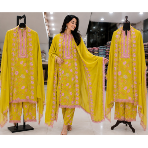 Sunshine Blossom Modal Unstitched Suit Set