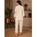 Ivory Blossom Cotton Stitched Co-Ord Set Ivory Blossom Cotton Stitched Co-Ord Set