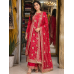 Royal Crimson Heritage Red Crape Unstitched Suit Set Royal Crimson Heritage Red Crape Unstitched Suit Set