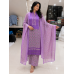 Lavender Blossom Cotton Unstitched Suit Set