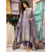 Lavender Silver Banarasi Jakhat Suit Set