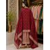 Maroon Heritage Jakhat Banarasi Unstitched Suit Set Maroon Heritage Jakhat Banarasi Unstitched Suit Set