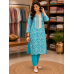 Aqua Bloom Cotton Stitched Suit Set Aqua Bloom Cotton Stitched Suit Set