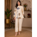Ivory Blossom Cotton Stitched Co-Ord Set Ivory Blossom Cotton Stitched Co-Ord Set