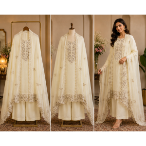Ivory Grace Mal Cotton Unstitched Suit Set
