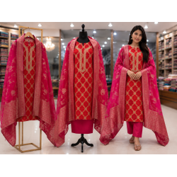Ruby Rose Chinon Designer Unstitched Suit Set Ruby Rose Chinon Designer Unstitched Suit Set