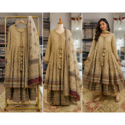 Desert Royale Crape Peplum Stitched Sharara Set Desert Royale Crape Peplum Stitched Sharara Set