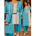 Aqua Bloom Cotton Stitched Suit Set Aqua Bloom Cotton Stitched Suit Set