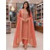 Peach Royale Banarasi Elegance Unstitched Suit Set Peach Royale Banarasi Elegance Unstitched Suit Set