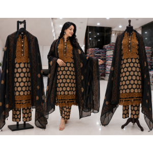 Midnight Amber Floral Cotton Suit Set