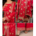 Royal Crimson Heritage Red Crape Unstitched Suit Set Royal Crimson Heritage Red Crape Unstitched Suit Set
