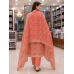Peach Royale Banarasi Elegance Unstitched Suit Set Peach Royale Banarasi Elegance Unstitched Suit Set
