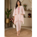 Blush Bloom Embroidered Mal Cotton Stitched Co-Ord Set
