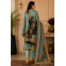 Aqua Noir Floral Elegance Unstitched Crape Suit Set Aqua Noir Floral Elegance Unstitched Crape Suit Set
