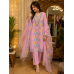 Blush Rose Mal Chanderi Floral Elegance Unstitched Suit Set Blush Rose Mal Chanderi Floral Elegance Unstitched Suit Set