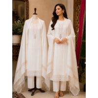 Ivory Grace Jamdani Cotton Unstitched Suit Set Ivory Grace Jamdani Cotton Unstitched Suit Set