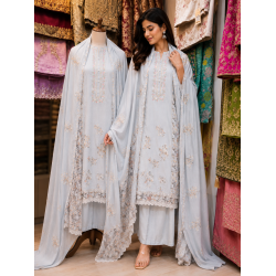 Moonlit Mist Maslin Unstitched Suit Set Moonlit Mist Maslin Unstitched Suit Set