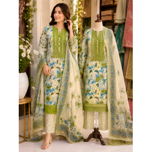 Meadow Bloom Cotton Unstitched Suit Set
