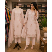 Blush Royale Mal Cotton Embroidered Unstitched Suit Set Blush Royale Mal Cotton Embroidered Unstitched Suit Set