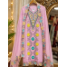 Blush Rose Mal Chanderi Floral Elegance Unstitched Suit Set Blush Rose Mal Chanderi Floral Elegance Unstitched Suit Set