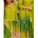 Elegant Green Ombre Tissue Crush Handcrafted Stitched Suit Set
