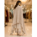 Beige Architectural Elegance Crape Unstitched Boutique Suit Set