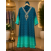 Premium Teal Blue and Sea Green Ombré Maslin Stitched Suit Set Premium Teal Blue and Sea Green Ombré Maslin Stitched Suit Set