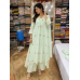 Pastal Mint Green Cotton Frock Style Stitched Suit with Delicate Floral Bootis Pastal Mint Green Cotton Frock Style Stitched Suit with Delicate Floral Bootis